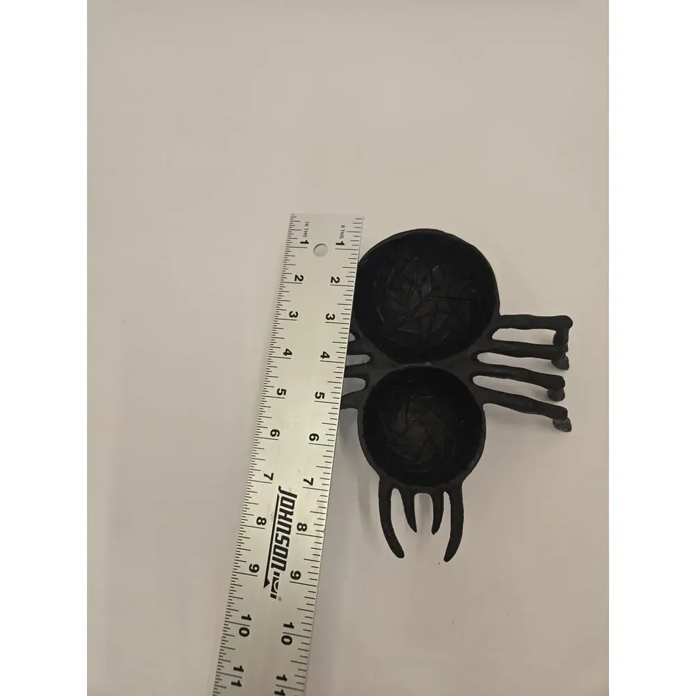 Halloween Metal Spider Candy Dish Dip Bowl Black Gothic Serving Decor 8